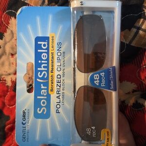Polarized Clip-On Sunglasses -  Solar Shield 48 Rec 4 Brown
